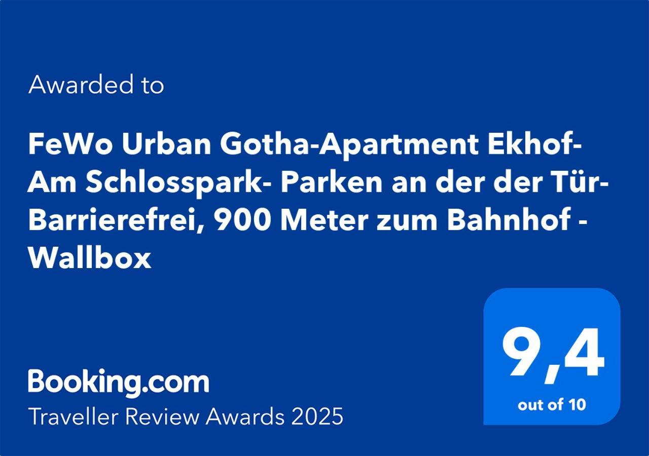 Fewo Urban Gotha-Apartment Ekhof- Am Schlosspark- Parken An Der Der Tuer- Barrierefrei, 900 Meter Zum Bahnhof - Wallbox Exterior foto